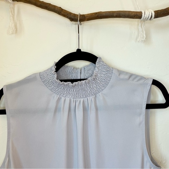 Express Light Gray Sheer Sleeveless Blouse - Picture 3 of 8